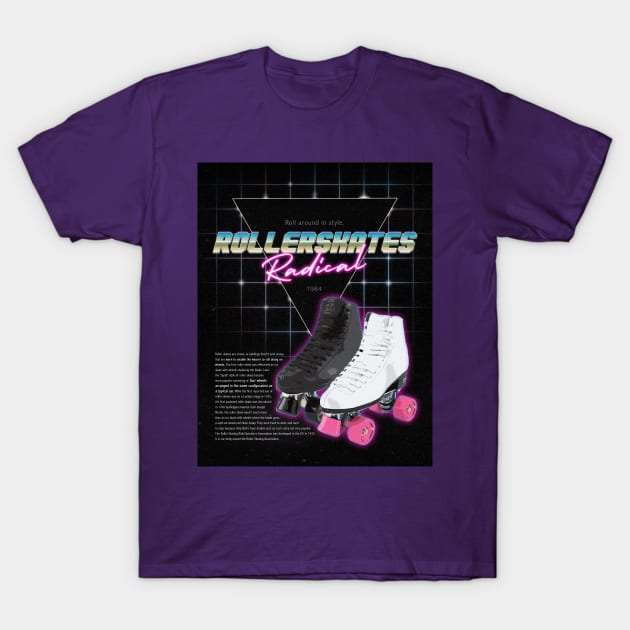 80s Rollerskate Ad T-Shirt by ZeroRetroStyle